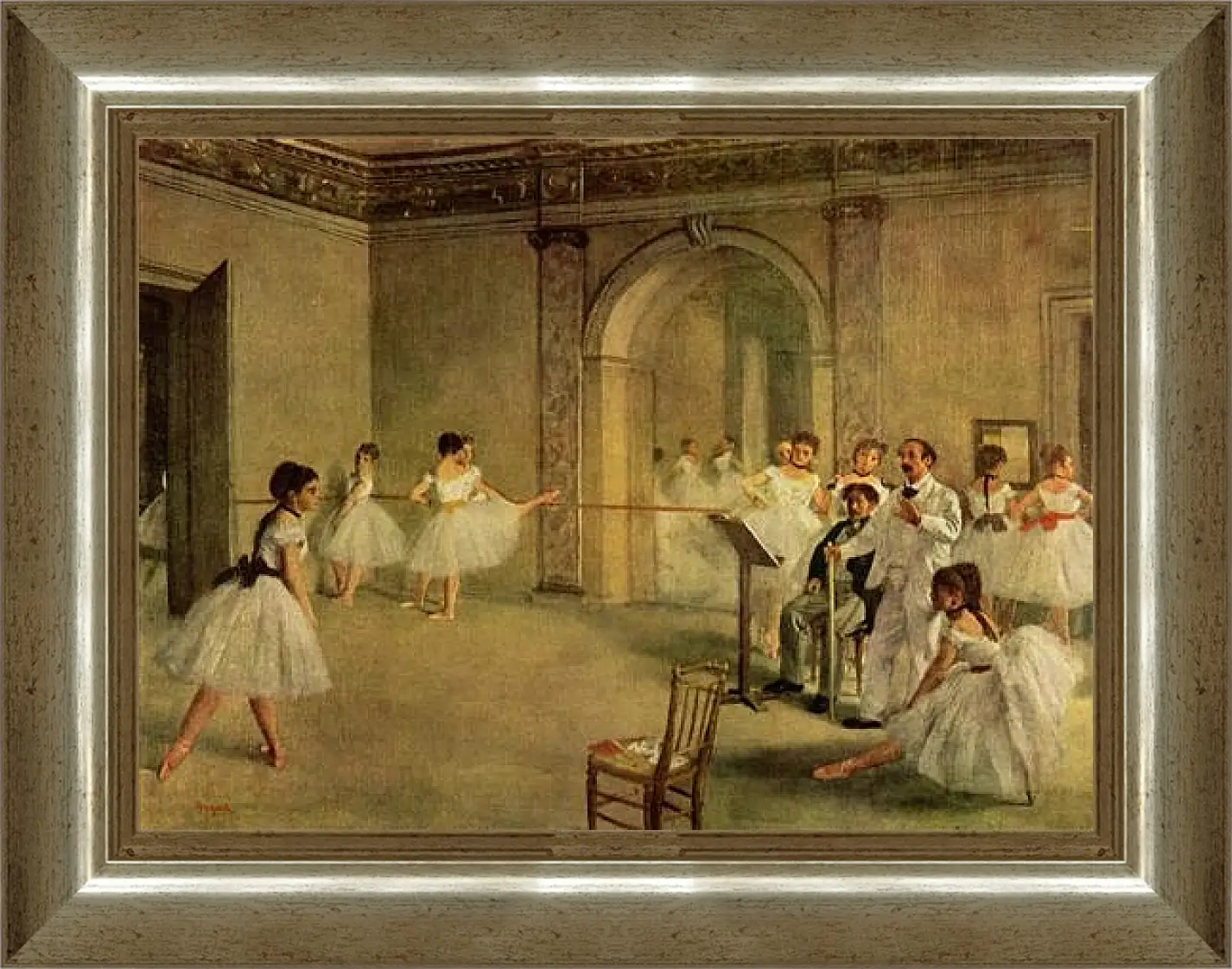 Картина в раме - Ballettsaal der Oper in der Rue Peletier. Эдгар Дега