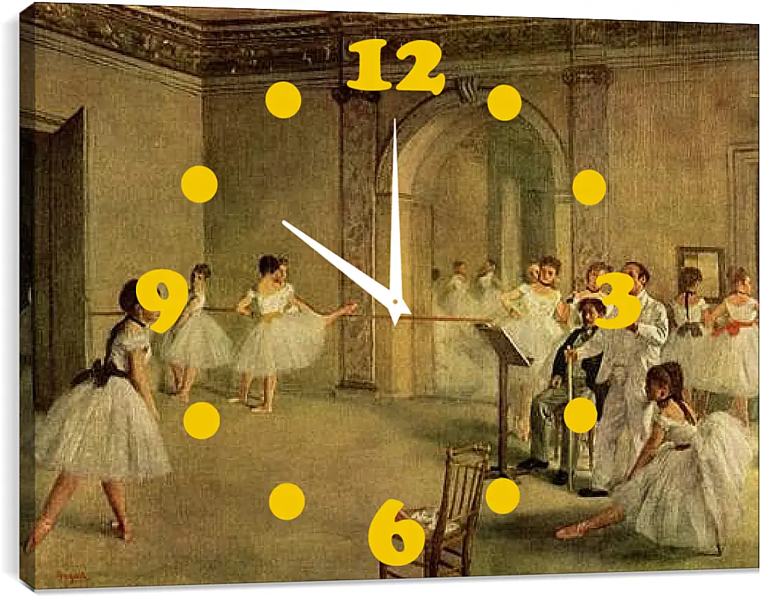 Часы картина - Ballettsaal der Oper in der Rue Peletier. Эдгар Дега