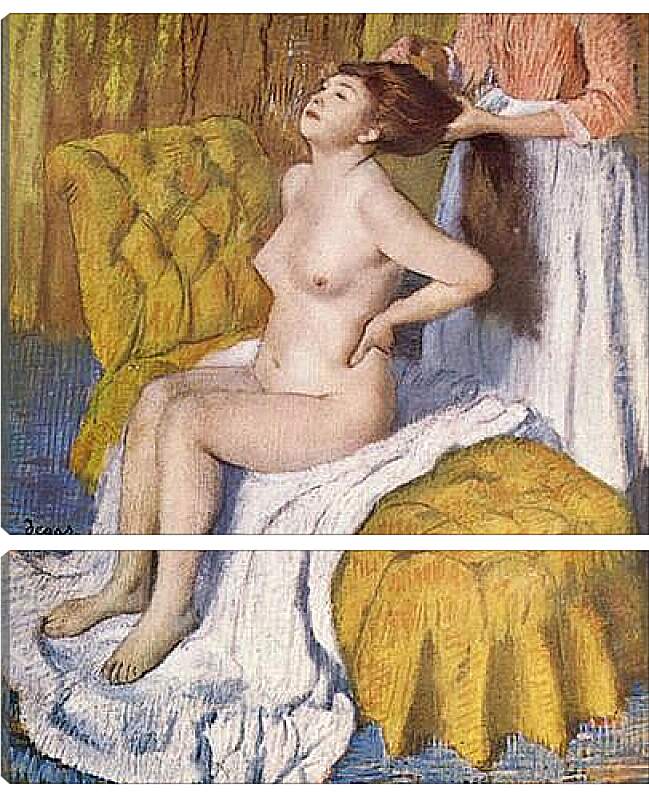 Модульная картина - Woman Having Her Hair Combed. Эдгар Дега