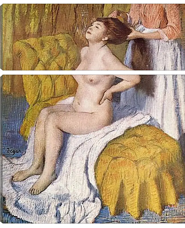 Модульная картина - Woman Having Her Hair Combed. Эдгар Дега