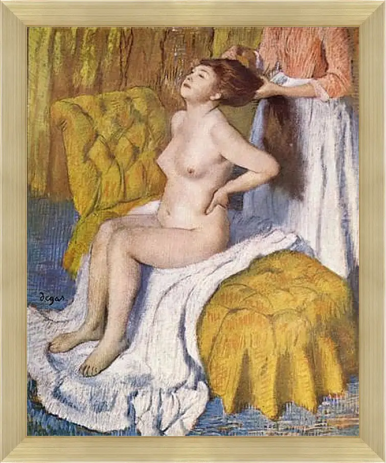 Картина в раме - Woman Having Her Hair Combed. Эдгар Дега