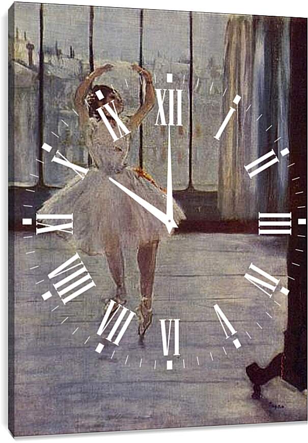 Часы картина - Die Tanzerin beim Fotografen. Эдгар Дега
