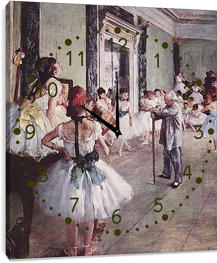 Часы картина - Die Tanzklasse. Эдгар Дега