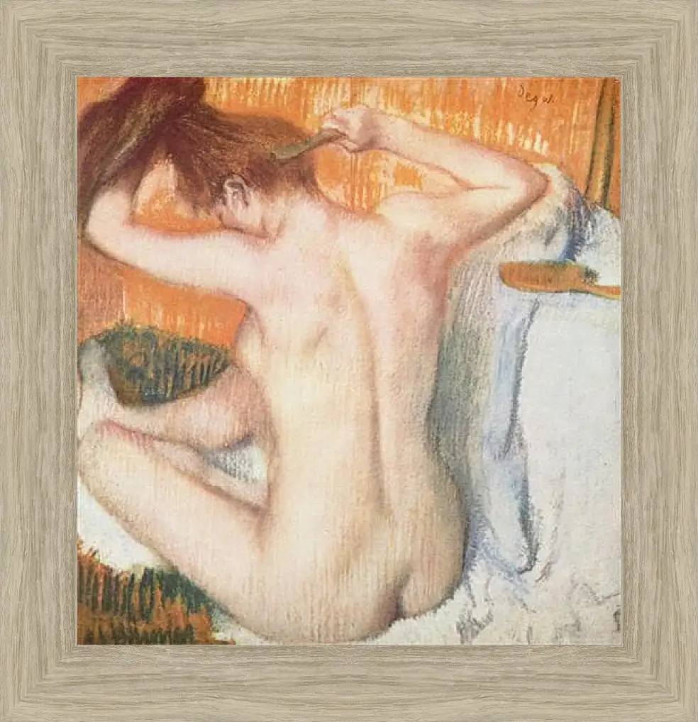 Картина в раме - Frau bei der Toilette. Эдгар Дега