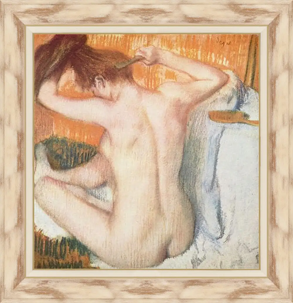Картина в раме - Frau bei der Toilette. Эдгар Дега