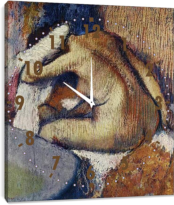 Часы картина - After the Bath. Эдгар Дега