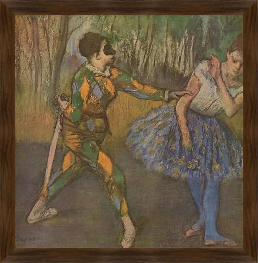 Картина в раме - Harlekin und Colombine. Эдгар Дега