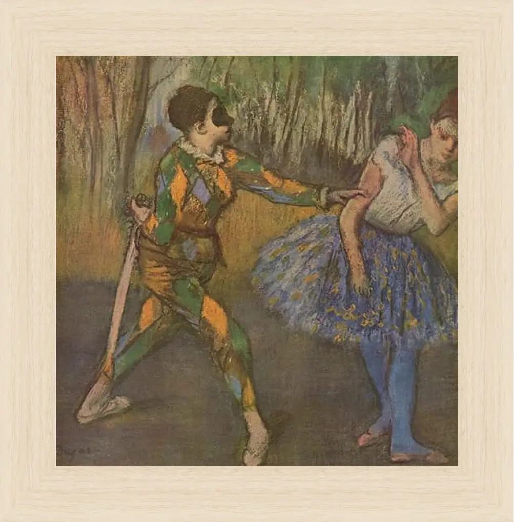 Картина в раме - Harlekin und Colombine. Эдгар Дега