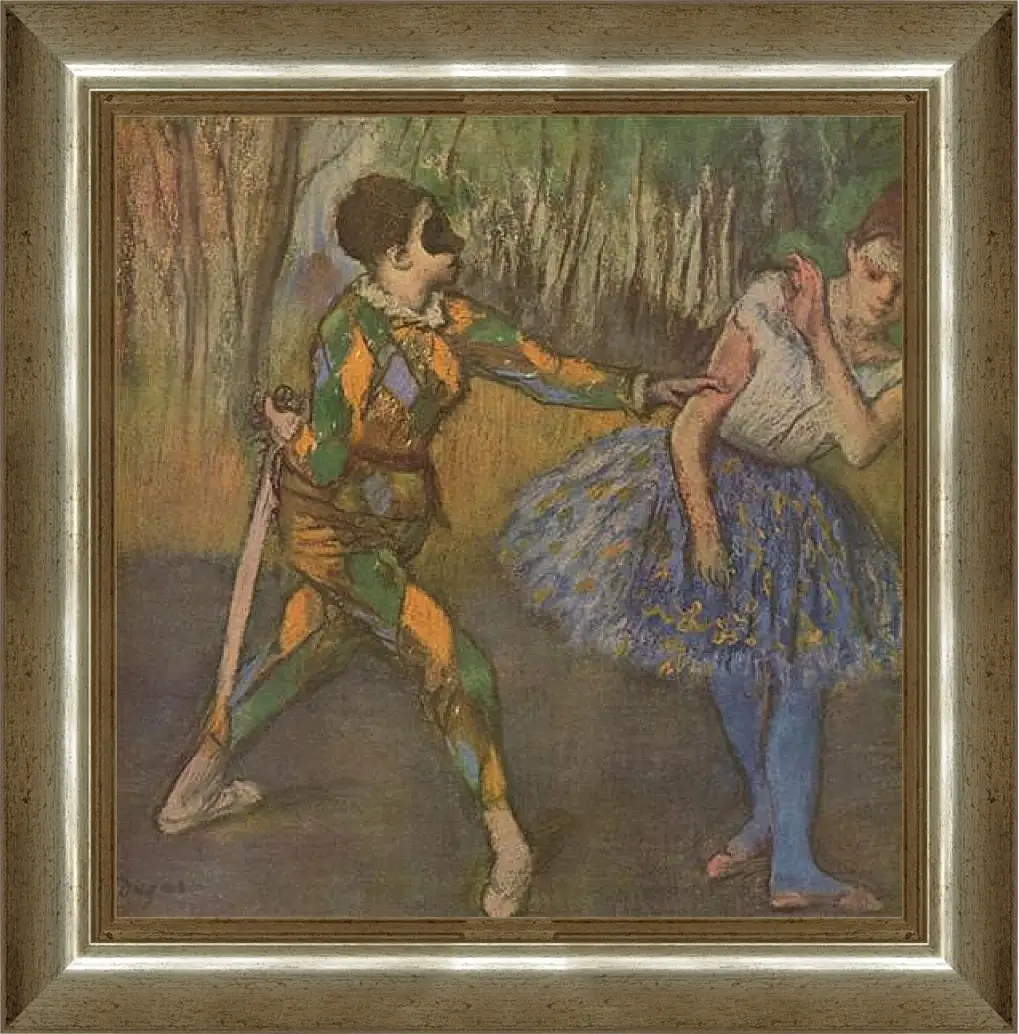 Картина в раме - Harlekin und Colombine. Эдгар Дега