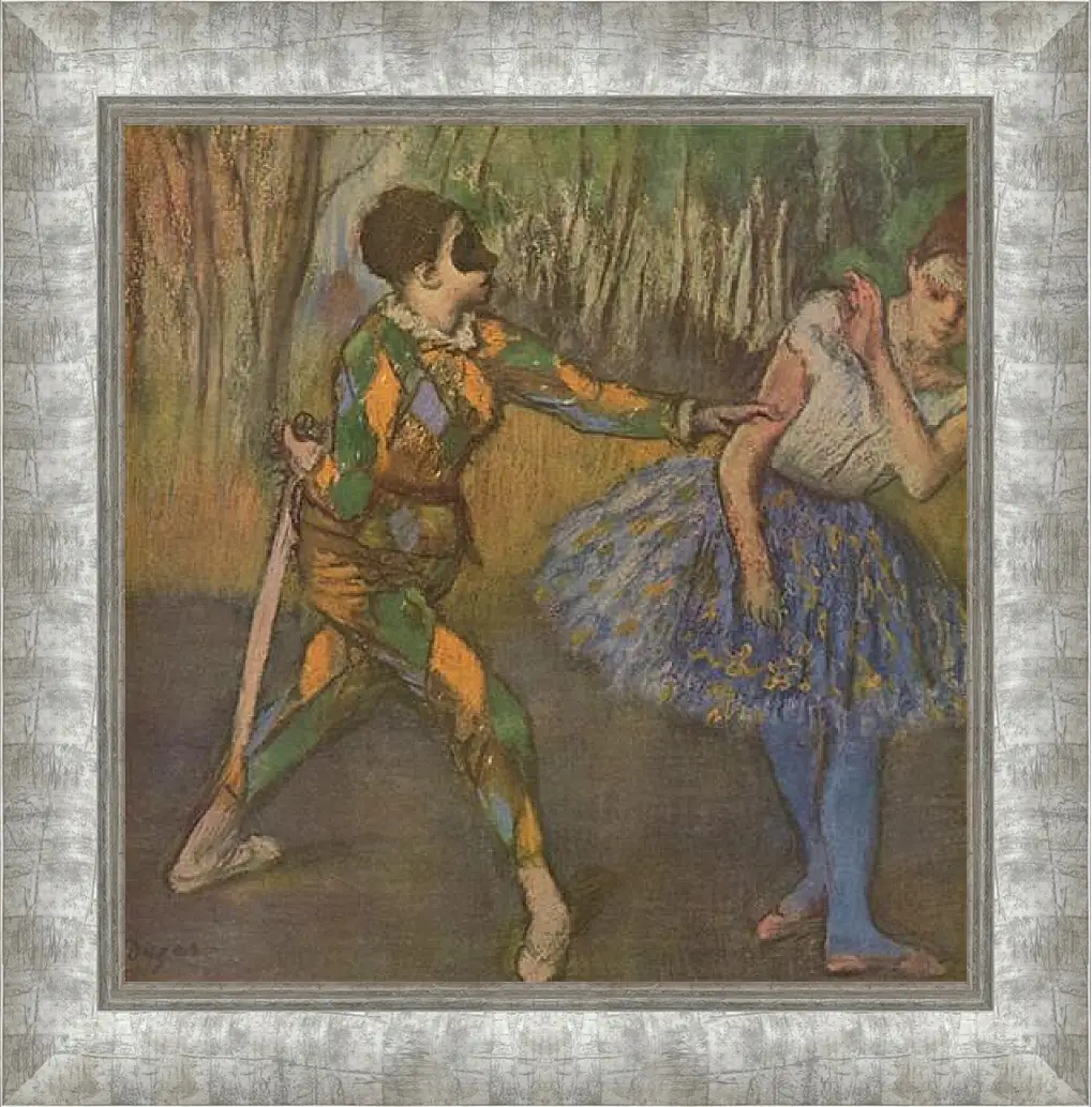 Картина в раме - Harlekin und Colombine. Эдгар Дега