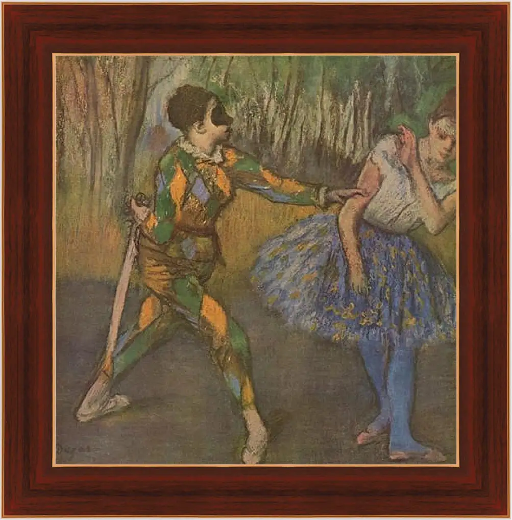Картина в раме - Harlekin und Colombine. Эдгар Дега