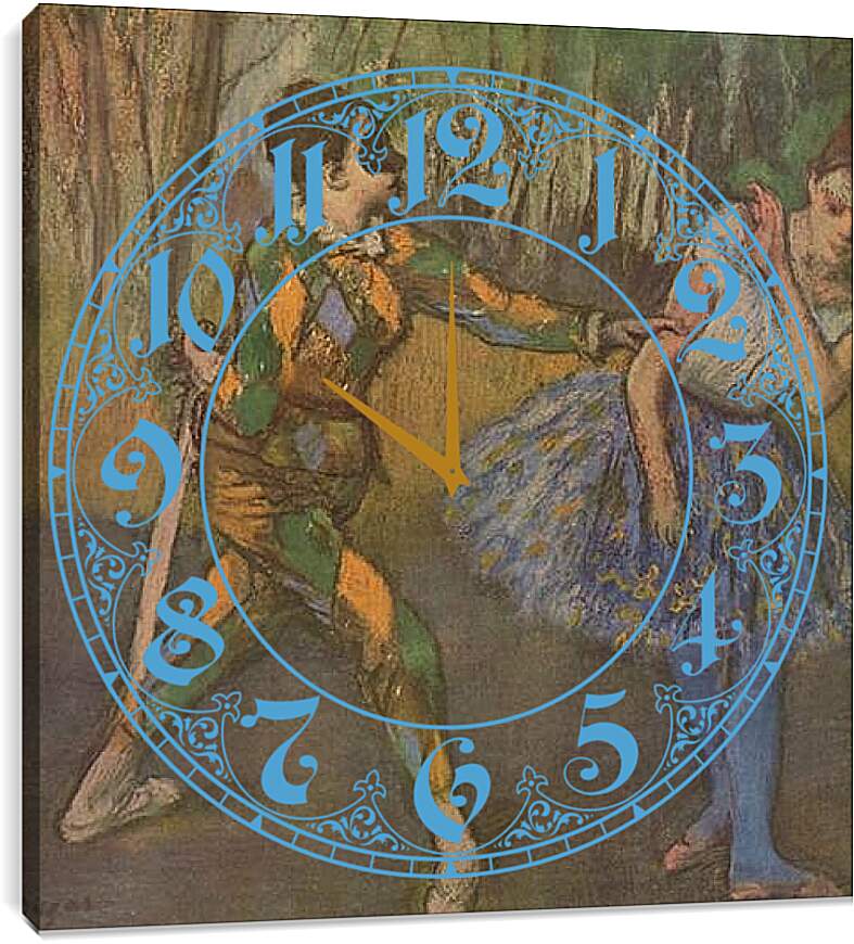 Часы картина - Harlekin und Colombine. Эдгар Дега