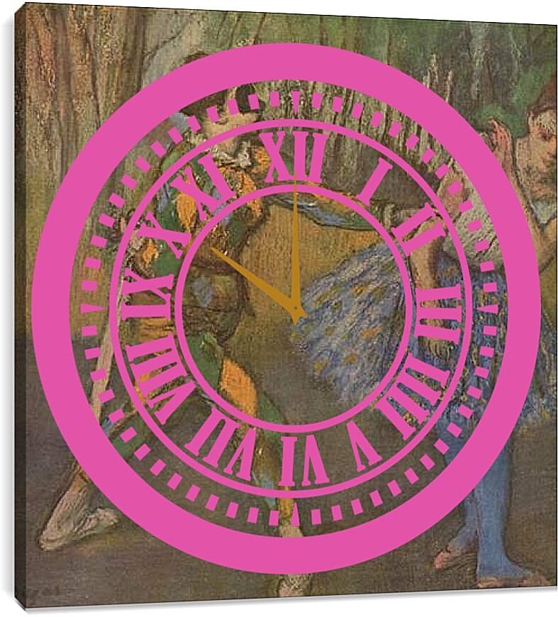 Часы картина - Harlekin und Colombine. Эдгар Дега
