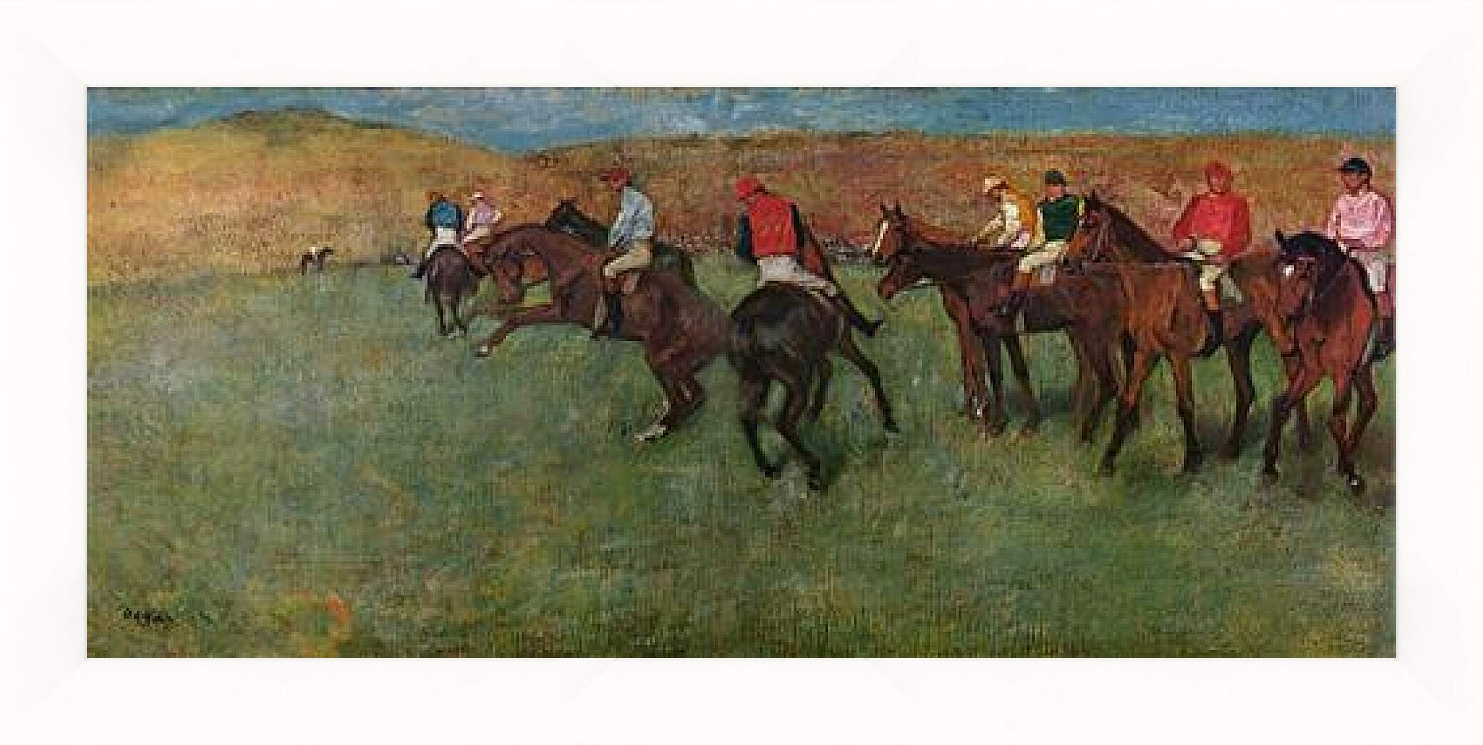 Картина в раме - Pferderennen vor dem Start. Эдгар Дега