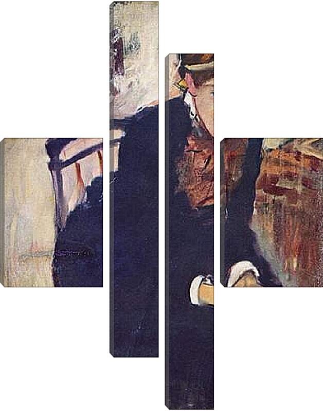 Модульная картина - Portrat der Miss Cassatt, die Karten haltend. Эдгар Дега