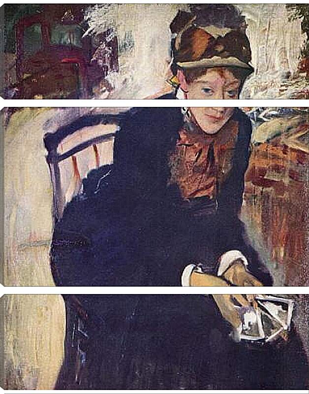 Модульная картина - Portrat der Miss Cassatt, die Karten haltend. Эдгар Дега