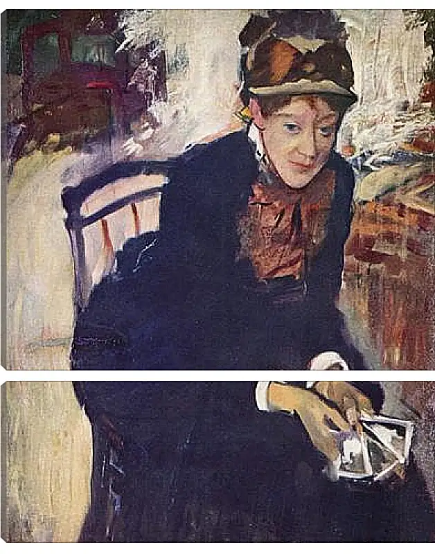 Модульная картина - Portrat der Miss Cassatt, die Karten haltend. Эдгар Дега