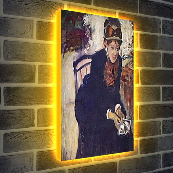Лайтбокс световая панель - Portrat der Miss Cassatt, die Karten haltend. Эдгар Дега