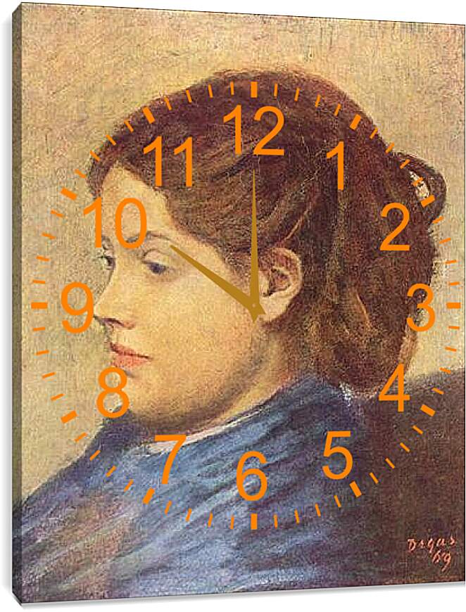 Часы картина - Portrat Mademoiselle Dobigny. Эдгар Дега