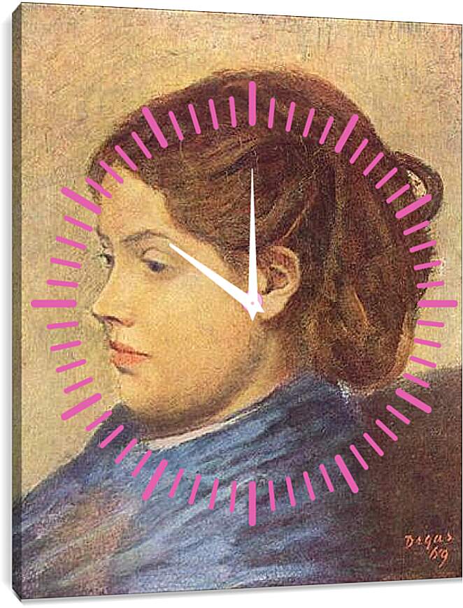 Часы картина - Portrat Mademoiselle Dobigny. Эдгар Дега
