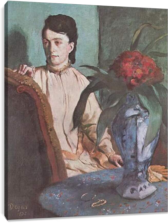 Постер и плакат - Sitzende Frau mit der Vase (Portrat der Mlle. E. Musson) Эдгар Дега