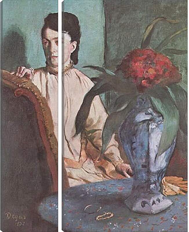 Модульная картина - Sitzende Frau mit der Vase (Portrat der Mlle. E. Musson) Эдгар Дега