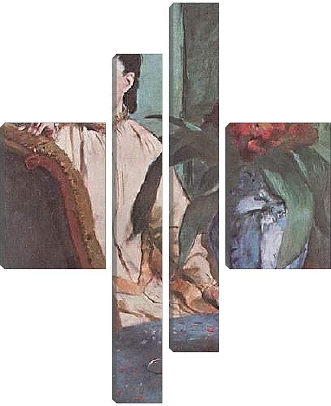 Модульная картина - Sitzende Frau mit der Vase (Portrat der Mlle. E. Musson) Эдгар Дега