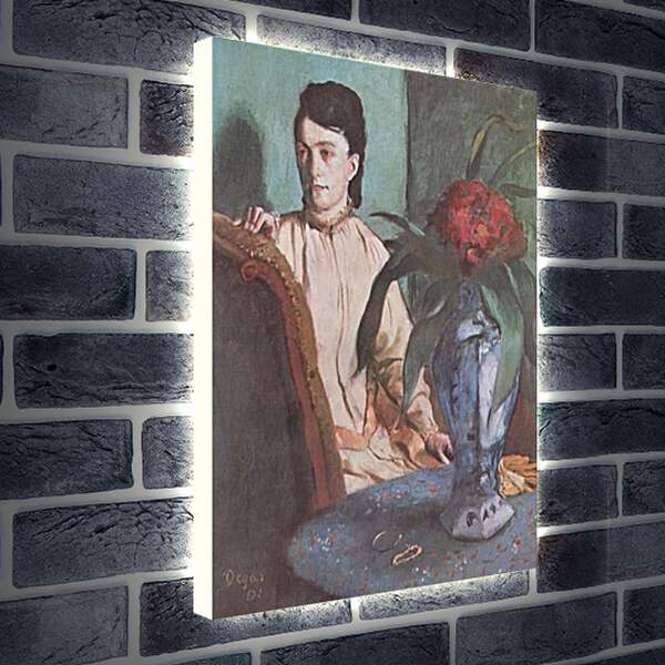 Лайтбокс световая панель - Sitzende Frau mit der Vase (Portrat der Mlle. E. Musson) Эдгар Дега