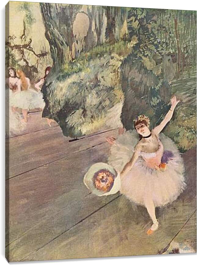 Постер и плакат - Tanzerin mit Blumenstrau? (Der Star des Balletts)	Эдгар Дега