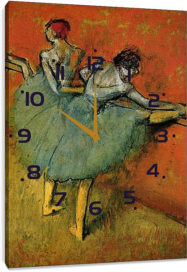 Часы картина - Tanzerinnen an der Stange. Эдгар Дега