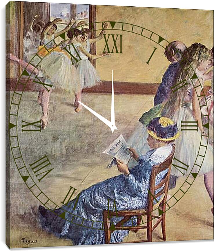Часы картина - Wahrend des Tanzunterrichts. Эдгар Дега
