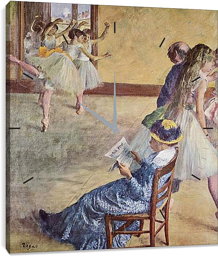 Часы картина - Wahrend des Tanzunterrichts. Эдгар Дега
