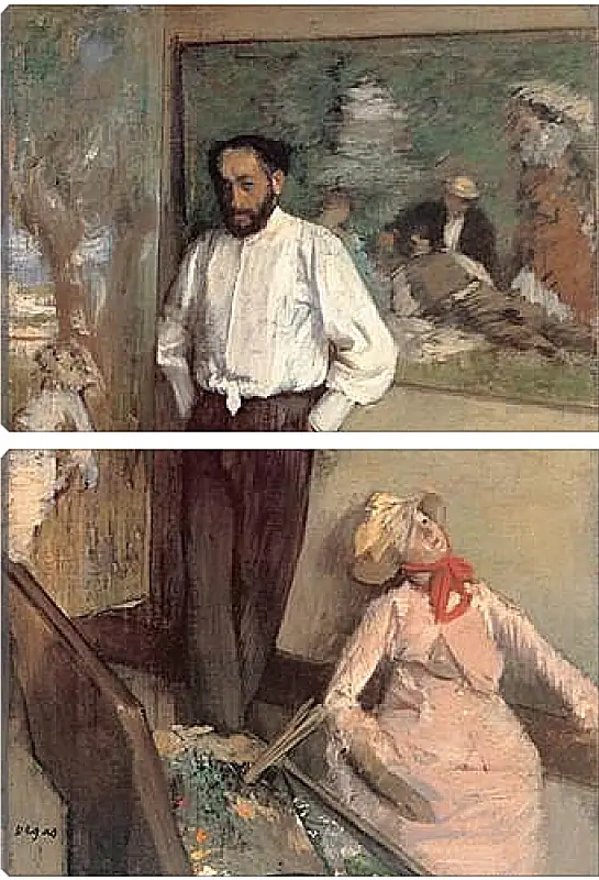 Модульная картина - Portrait of the Painter Henri Michel-Levy. Эдгар Дега