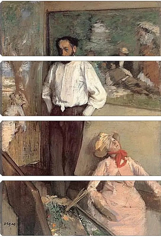 Модульная картина - Portrait of the Painter Henri Michel-Levy. Эдгар Дега