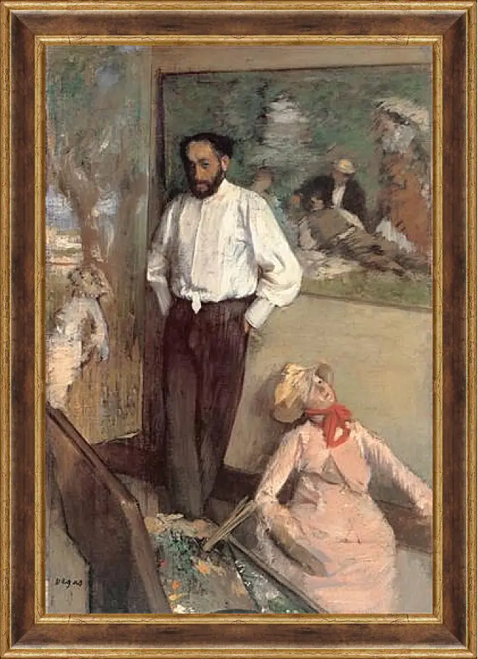 Картина в раме - Portrait of the Painter Henri Michel-Levy. Эдгар Дега