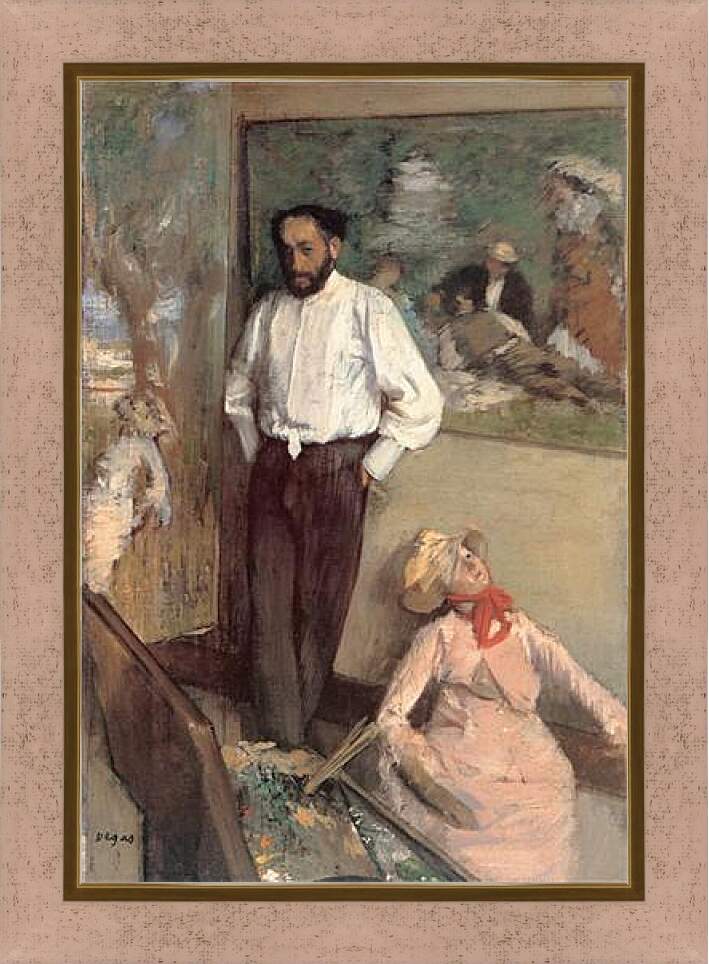 Картина в раме - Portrait of the Painter Henri Michel-Levy. Эдгар Дега
