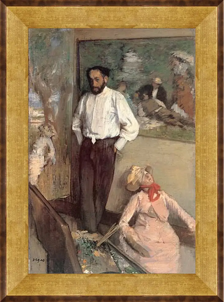 Картина в раме - Portrait of the Painter Henri Michel-Levy. Эдгар Дега