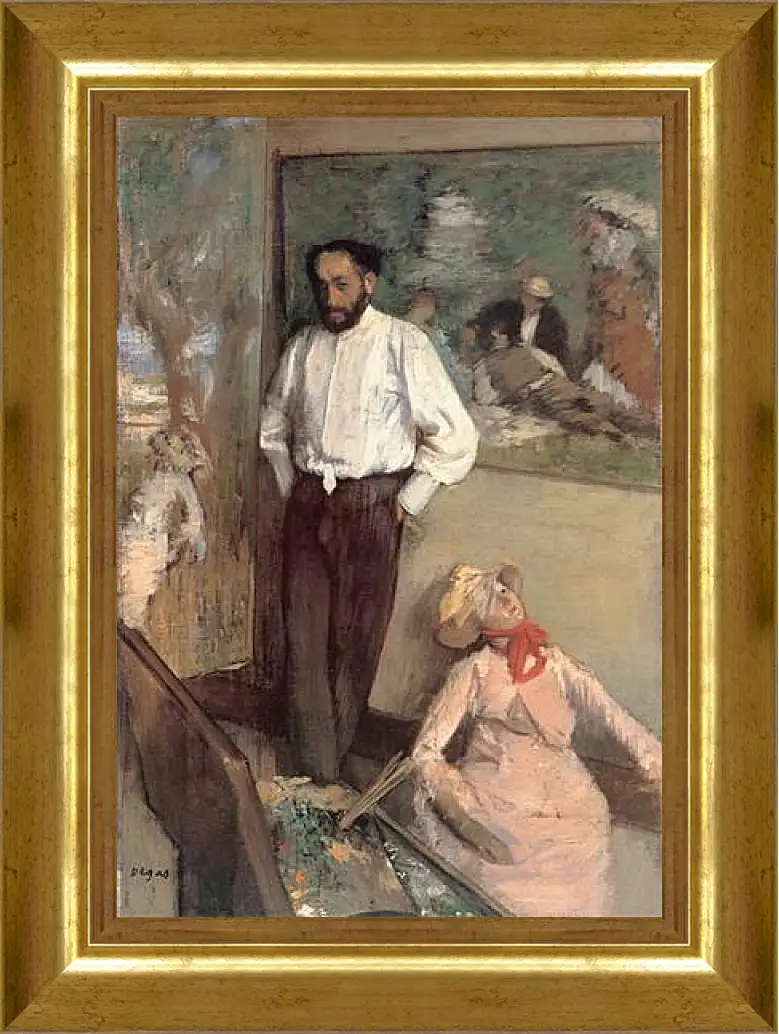 Картина в раме - Portrait of the Painter Henri Michel-Levy. Эдгар Дега