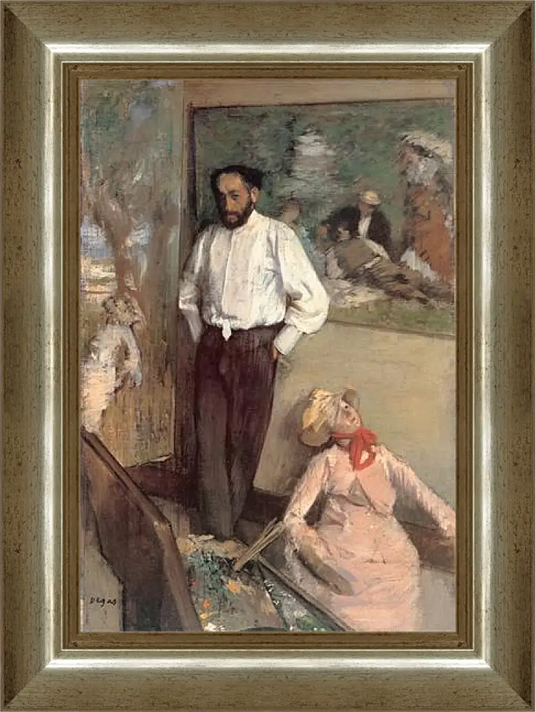 Картина в раме - Portrait of the Painter Henri Michel-Levy. Эдгар Дега