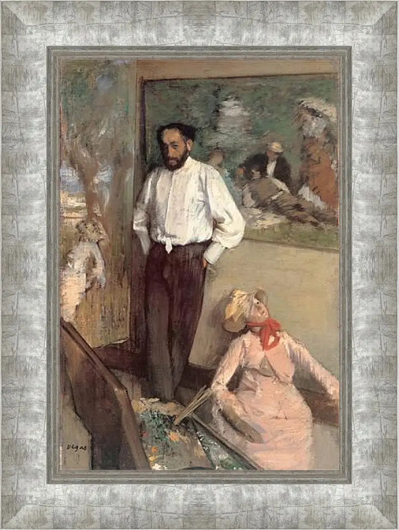 Картина в раме - Portrait of the Painter Henri Michel-Levy. Эдгар Дега