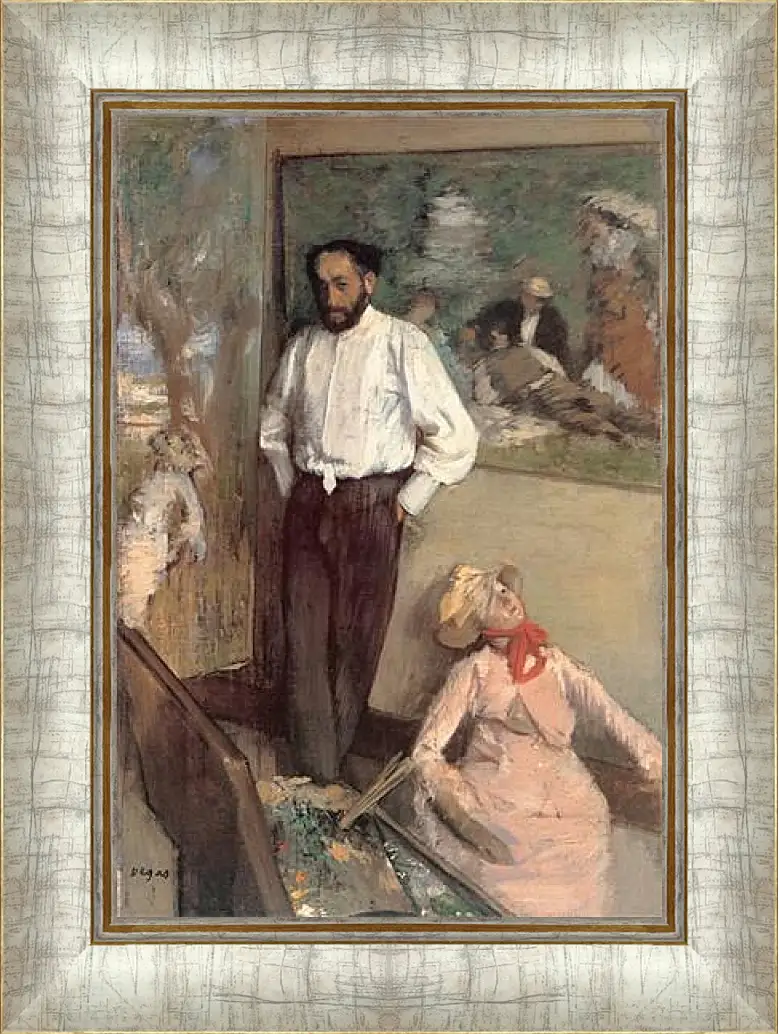 Картина в раме - Portrait of the Painter Henri Michel-Levy. Эдгар Дега