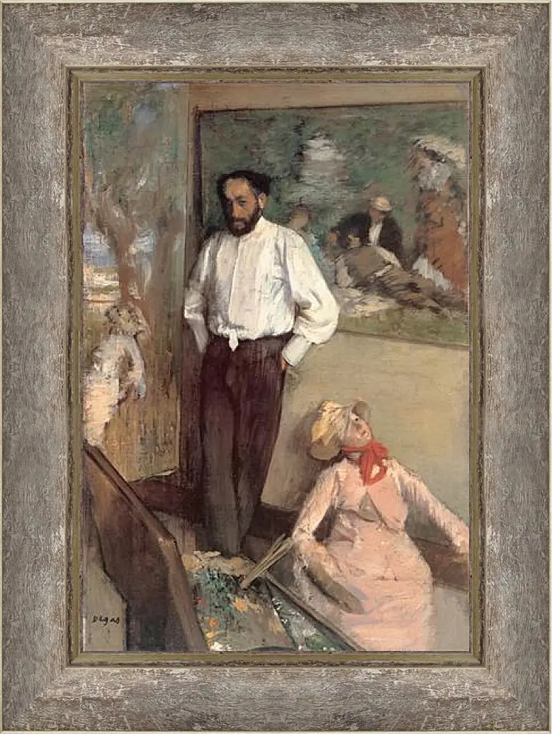 Картина в раме - Portrait of the Painter Henri Michel-Levy. Эдгар Дега