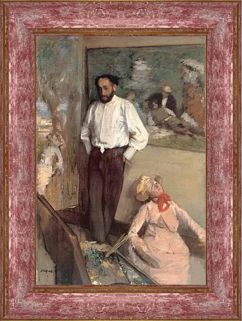 Картина в раме - Portrait of the Painter Henri Michel-Levy. Эдгар Дега