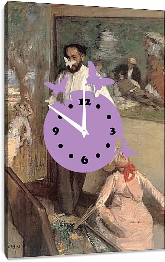 Часы картина - Portrait of the Painter Henri Michel-Levy. Эдгар Дега