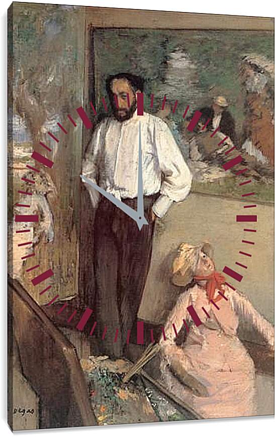 Часы картина - Portrait of the Painter Henri Michel-Levy. Эдгар Дега