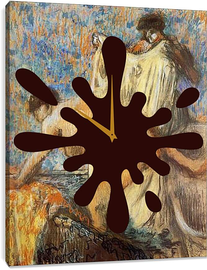Часы картина - Femme sortant du bain. Эдгар Дега