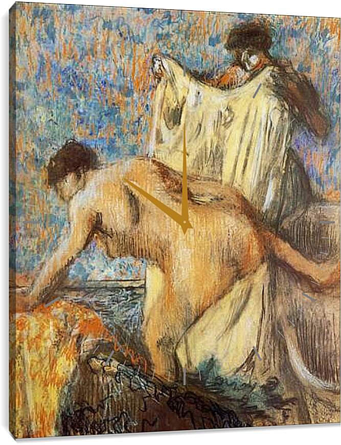 Часы картина - Femme sortant du bain. Эдгар Дега