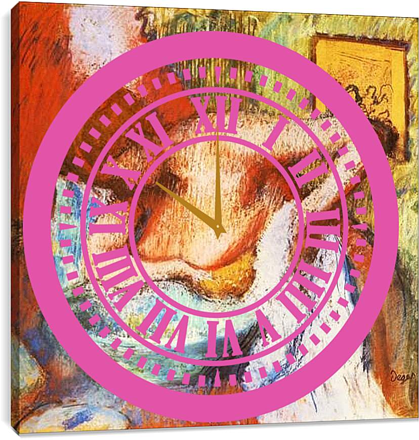 Часы картина - La Toilette. Эдгар Дега