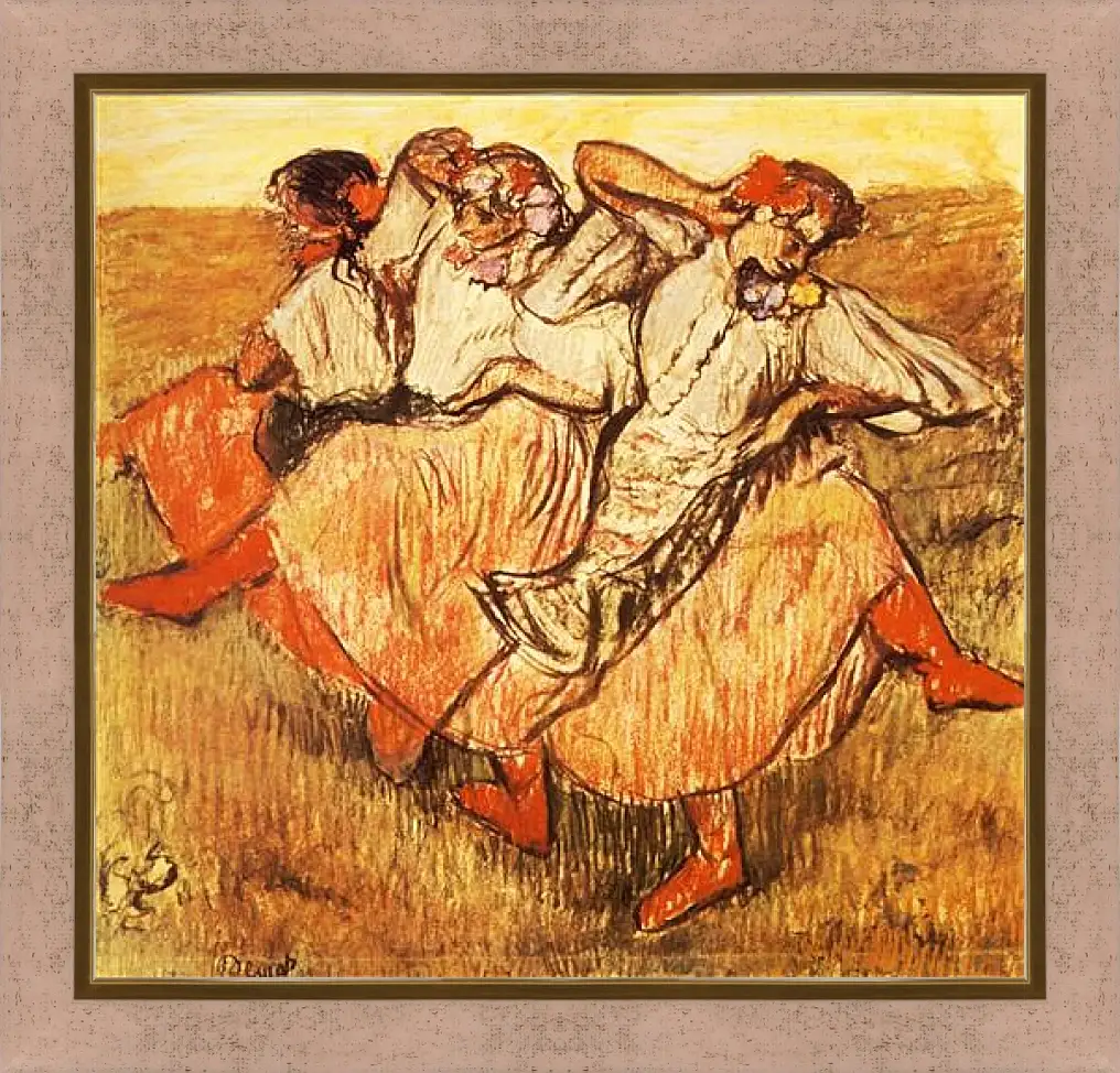 Картина в раме - Les Trois danseuses russes. Эдгар Дега