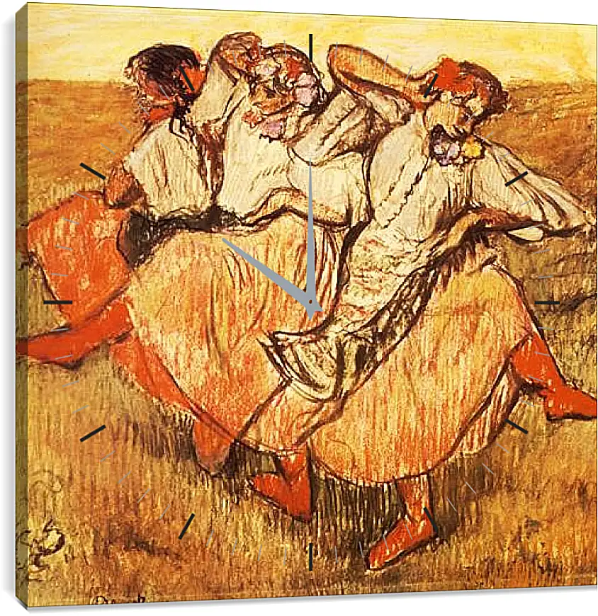 Часы картина - Les Trois danseuses russes. Эдгар Дега